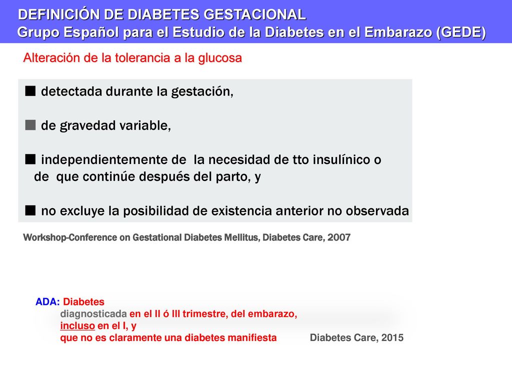 diagnóstico de diabetes manifiesta durante el embarazo